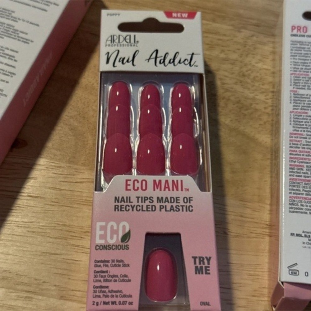 Ardell Nail Addict Eco Mani Nail Tips Poppy Pink Oval 30 Count 3 Pack 58636 - Picture 9 of 14